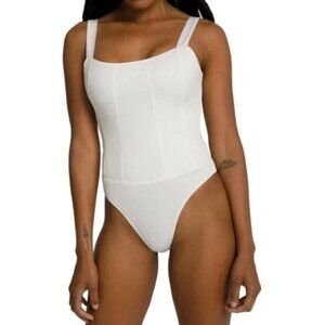 Good American contoured poplin body suit